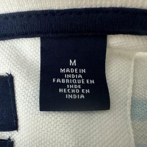 Chaps Mens Natural Stretch Stripe Polo Shirt Size Medium White/Blue Cotton - Picture 4 of 6